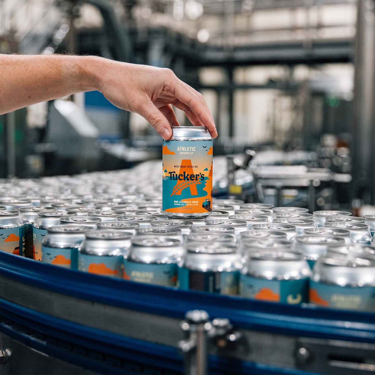 Tucker's West Coast IPA on the canning line