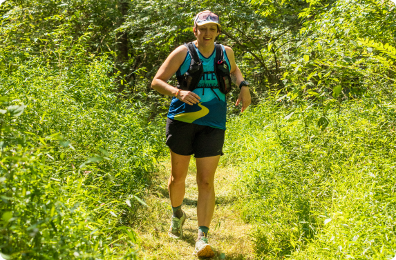 mom running on trail