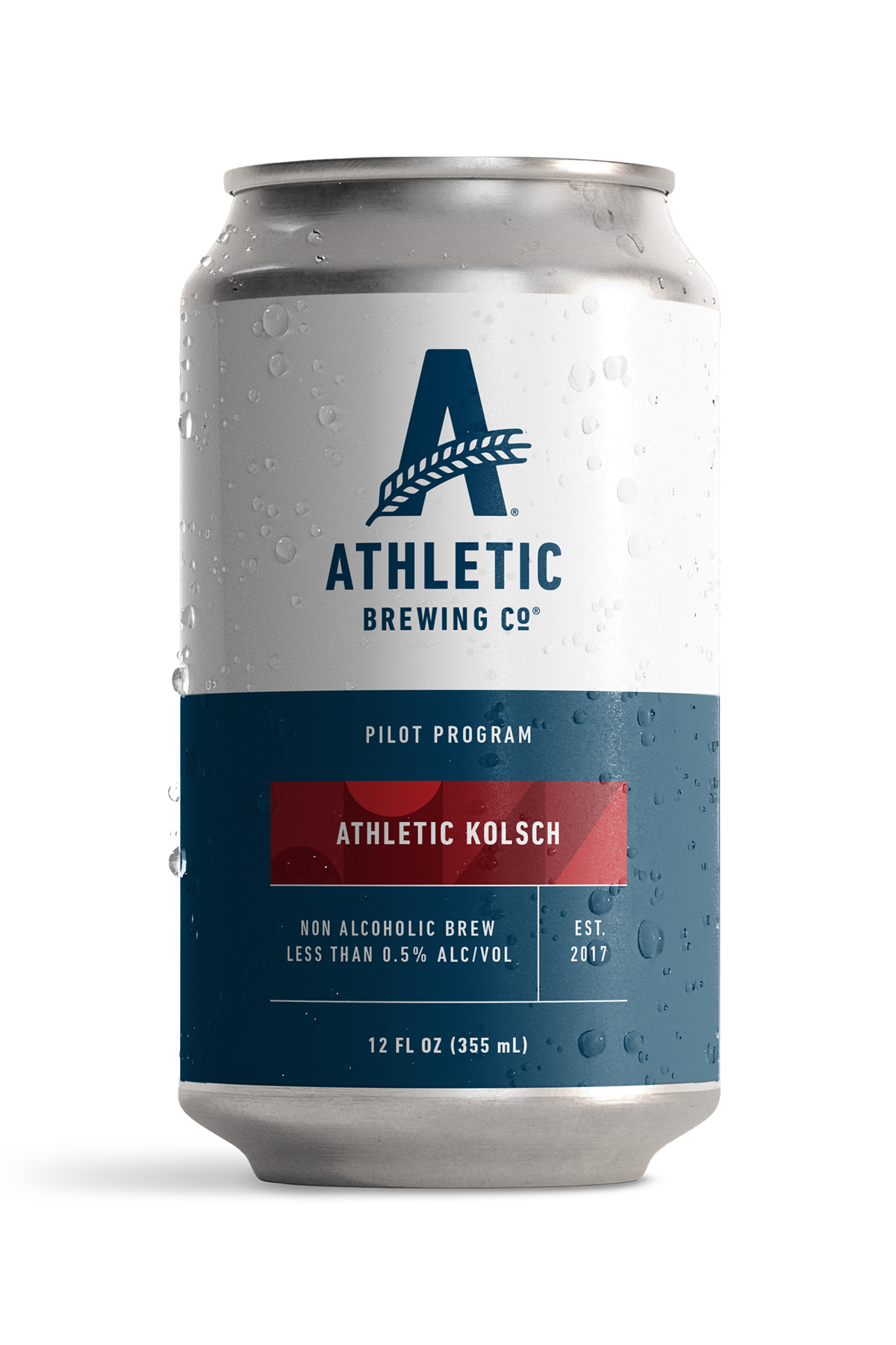 Can of Athletic Kolsch Non-alcoholic brew with no background