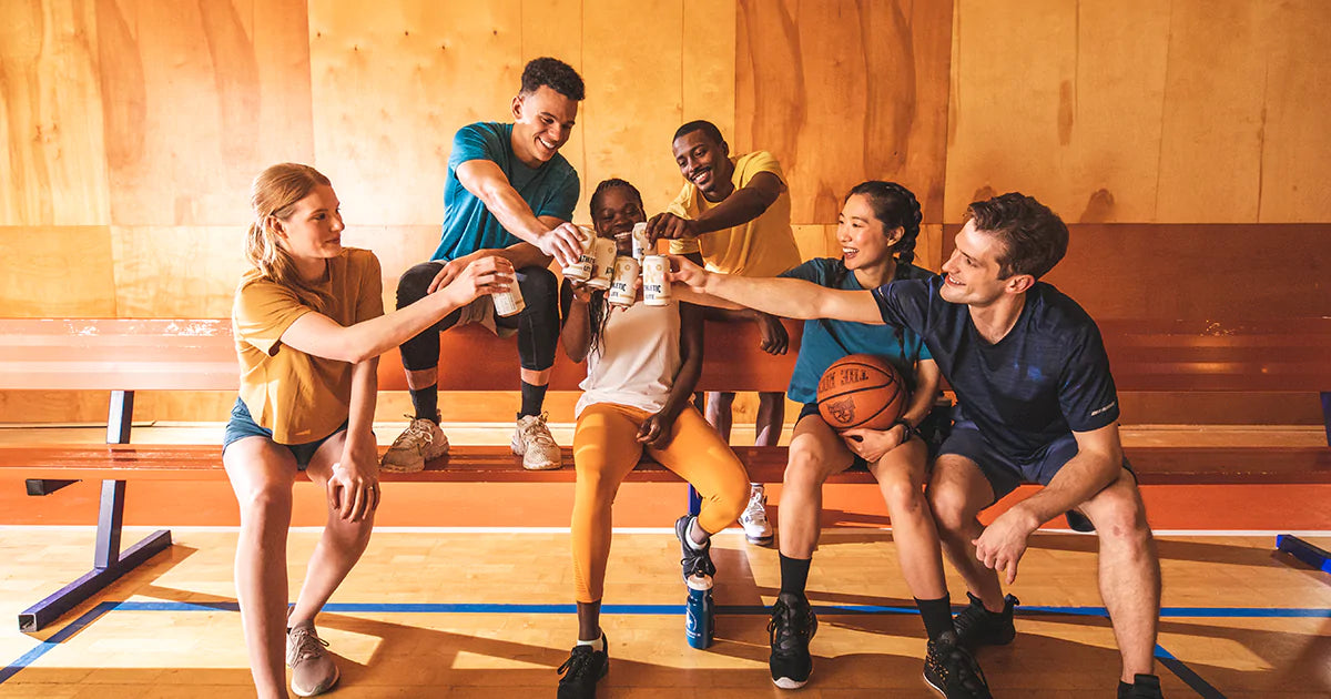 Basketball team cheersing with Athletic Lites