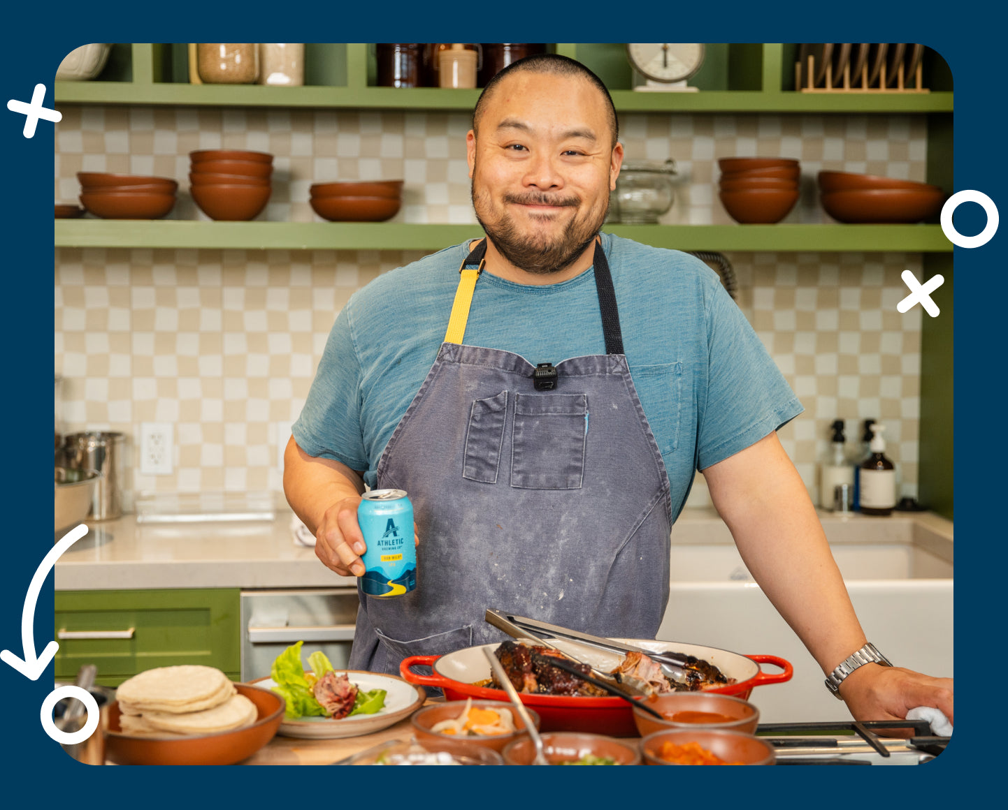 David Change chef holding a can of Run Wild