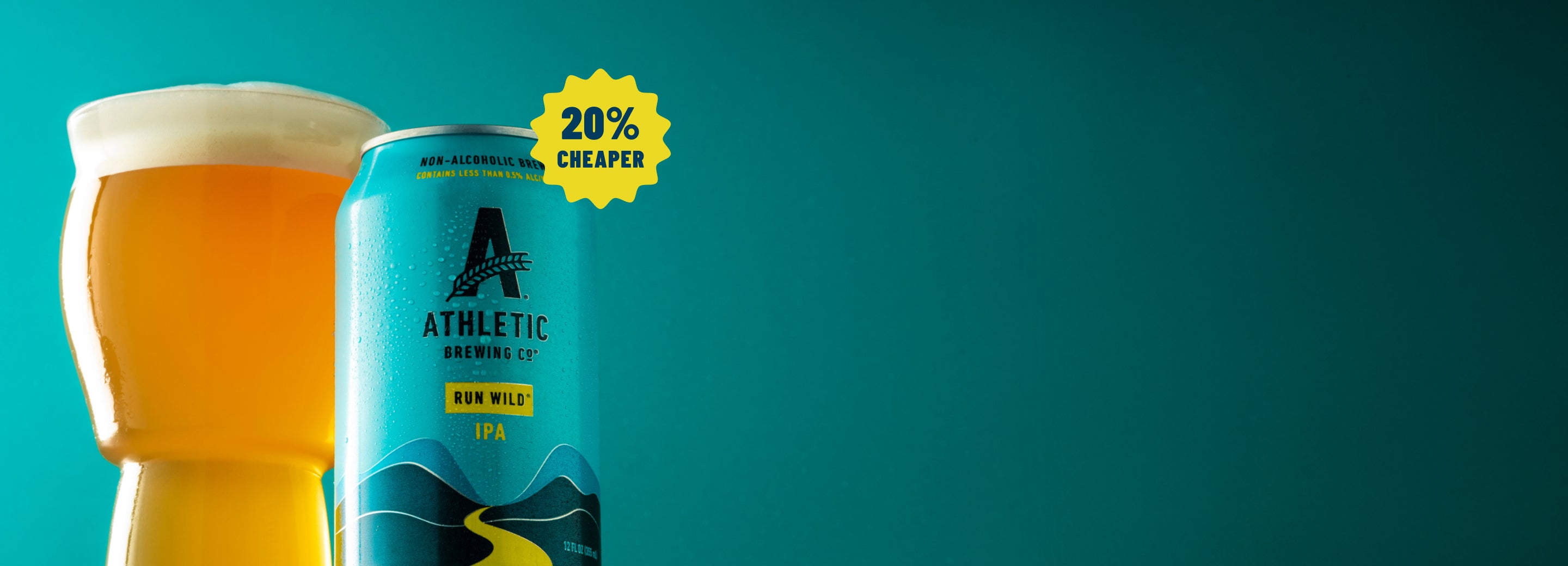 glass and can and 20% cheaper badge