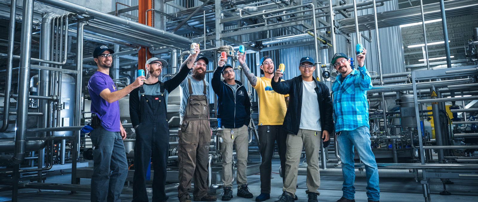 team of brewers in the brewery