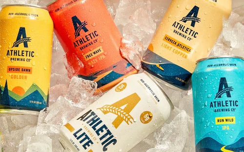 Athletic Brewing flagship can on ice