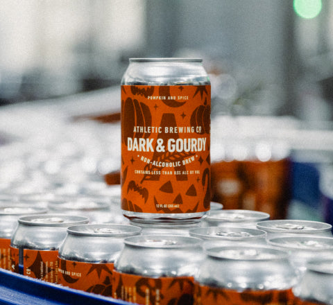 a can of dark&groudy at the canning line
