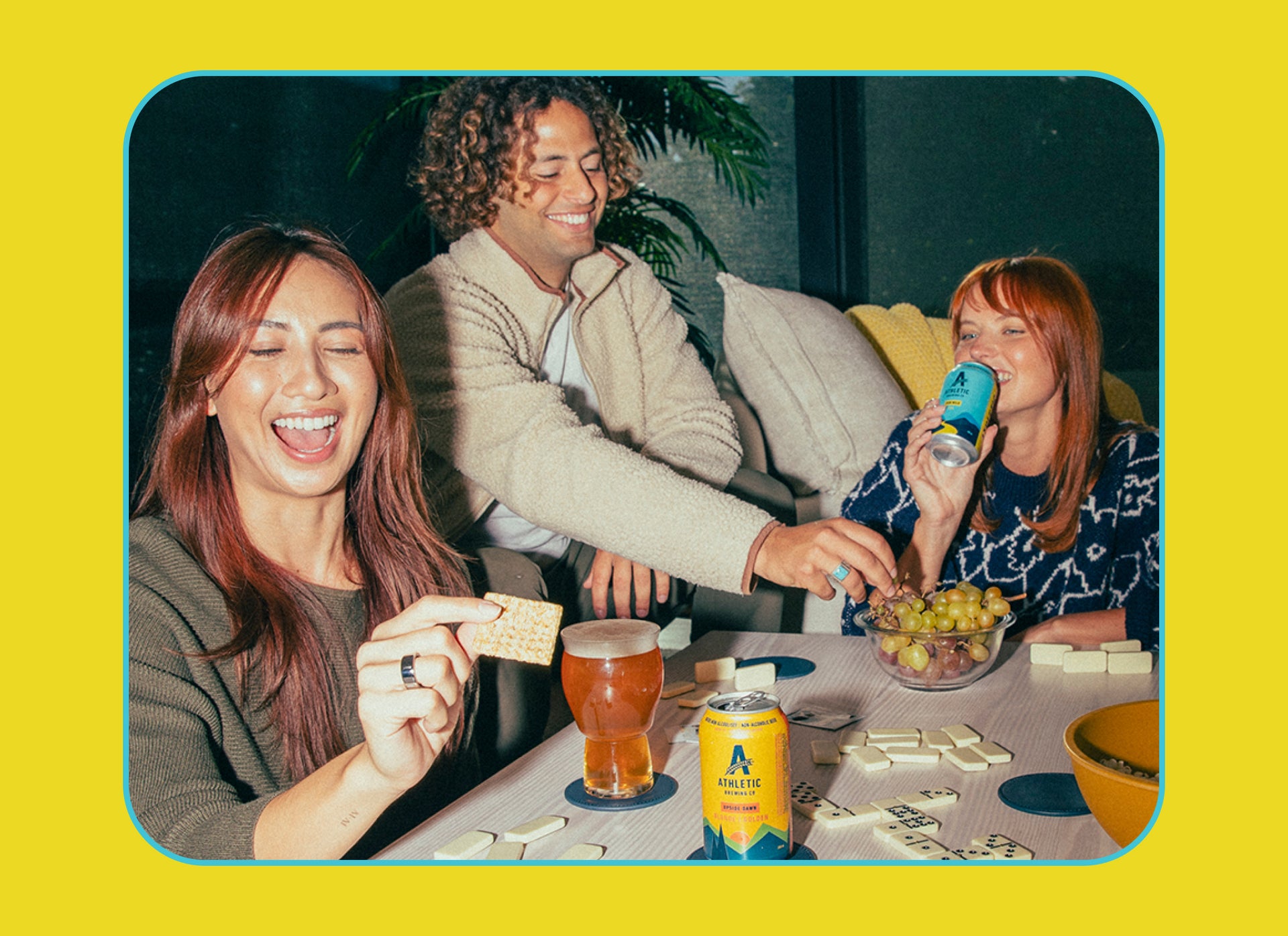 people enjoying athletic brews