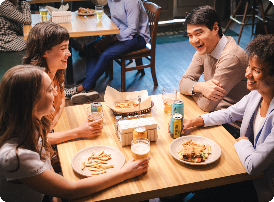 group of people drinking at a restaurant