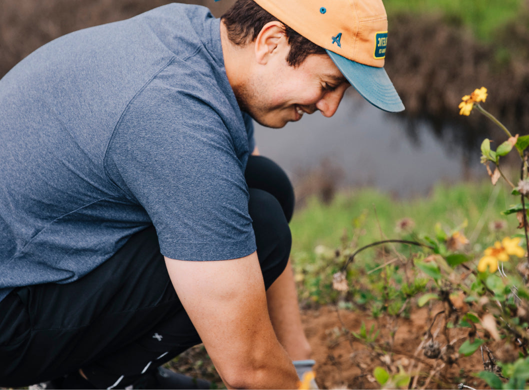 person working in nature