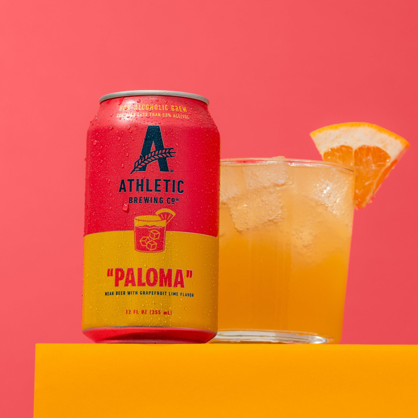 paloma NA can and a glass with it