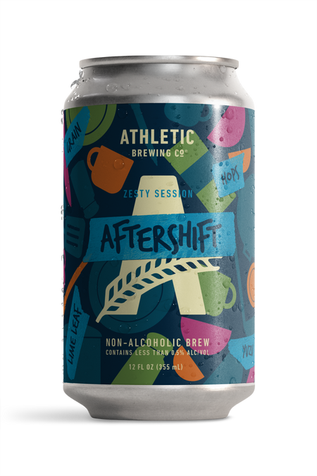 Can of Aftershift Non-Alcoholic Brew