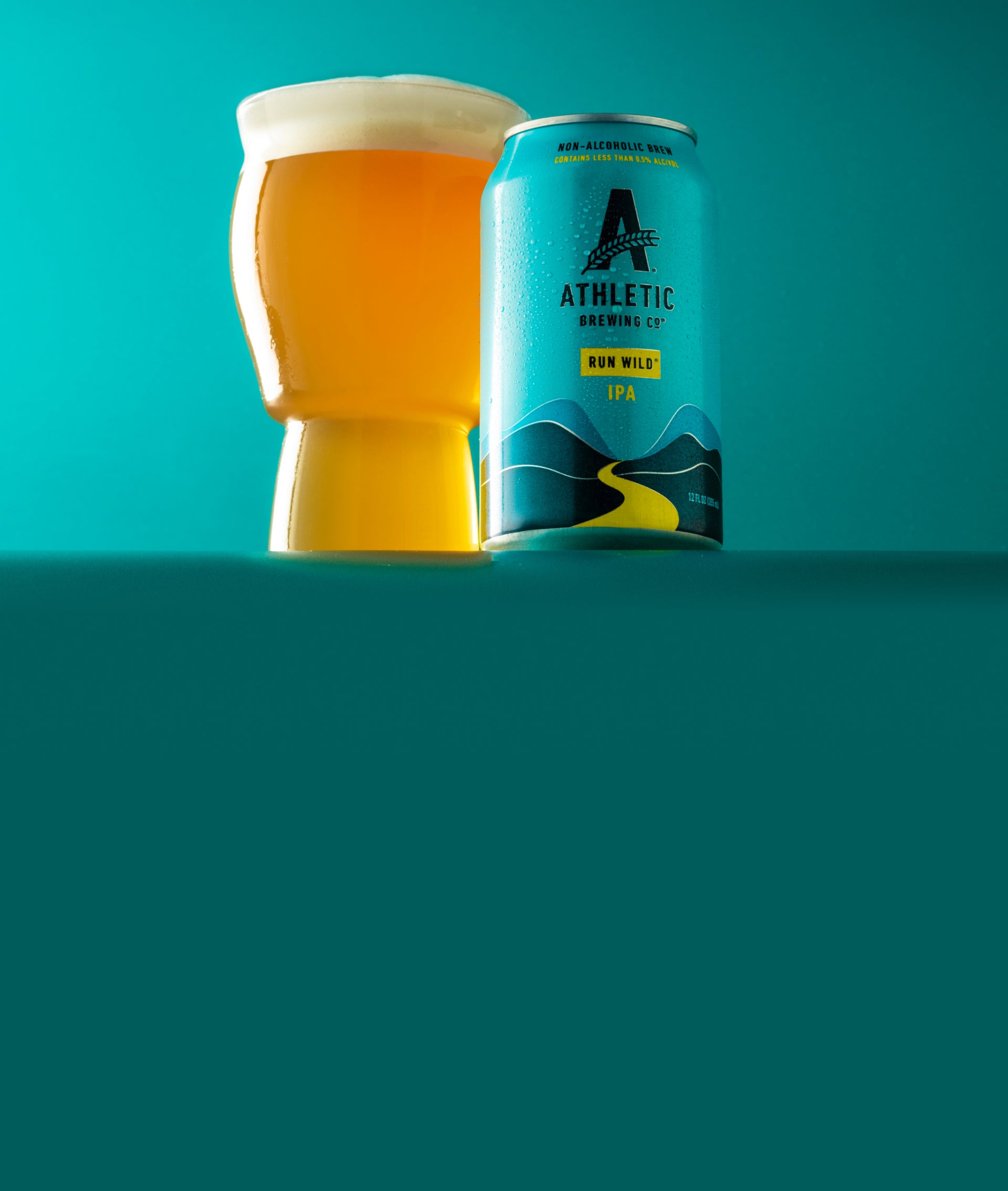 glass and can of Run Wild