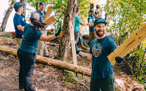 Team helping restore trails outside