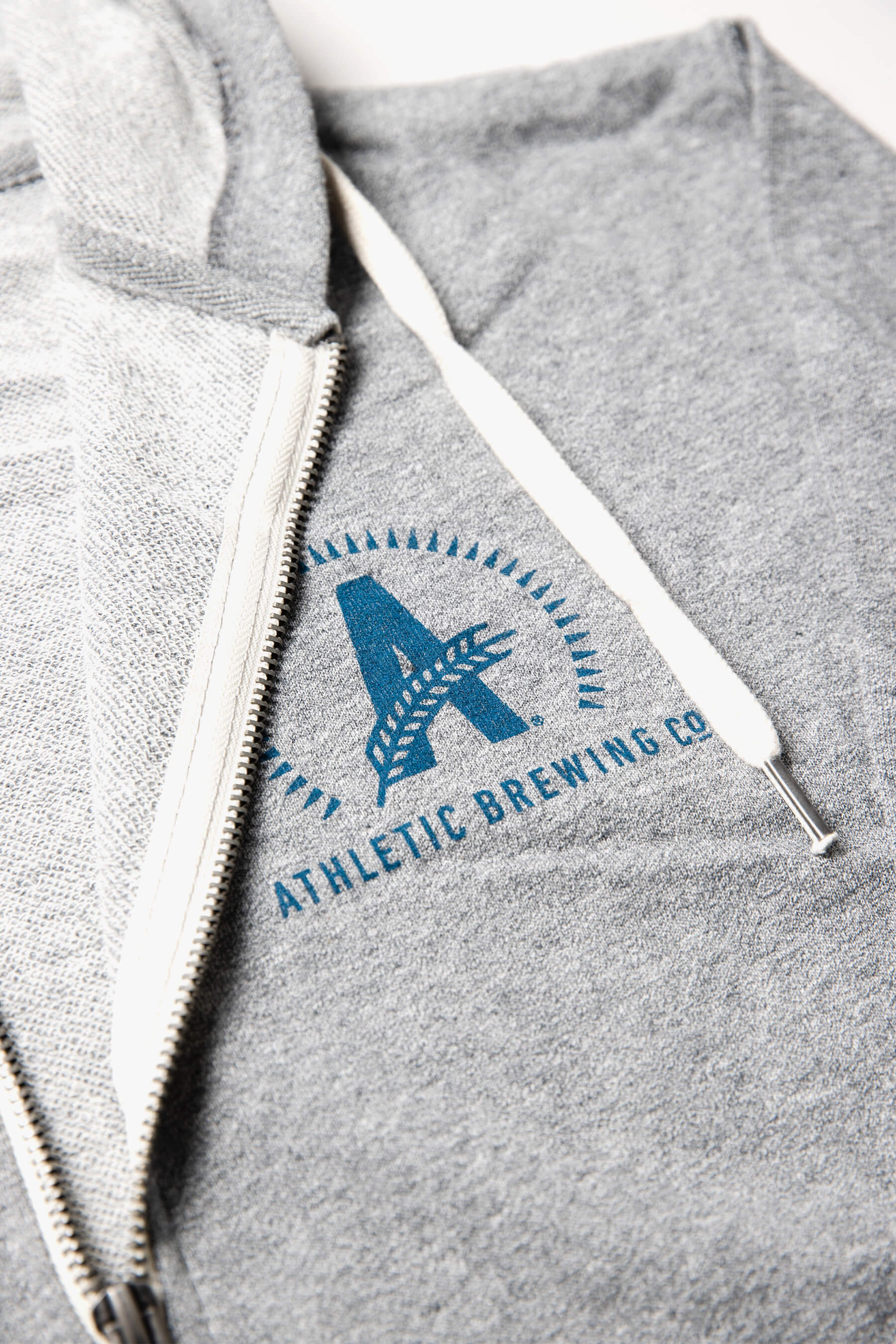 Athletic Brewing Co Unisex Zip Hoodie Grey