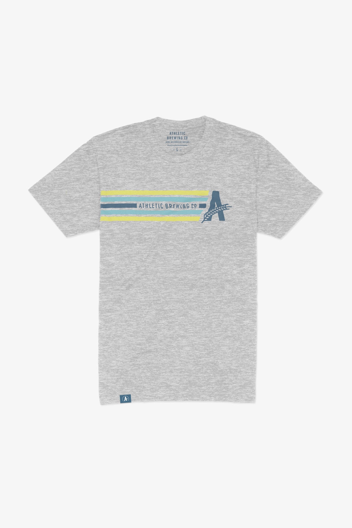 𝅺ZELOS Heathered Blue Lightweight Breezy Navy Stripe Active Running  T-Shirt Top