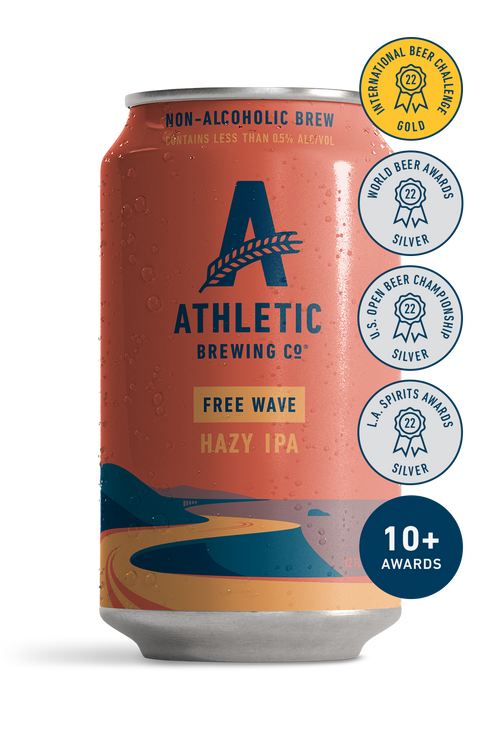 Free Wave NonAlcoholic Hazy IPA Athletic Brewing Co.